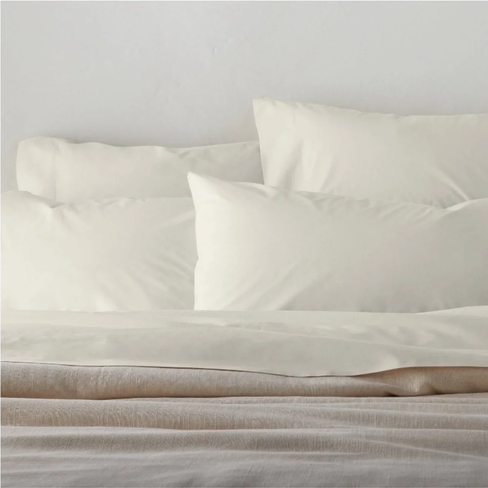 King Washed Supima Percale Solid Pillowcase Set Natural - Casaluna™ new
